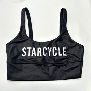 Beach Riot Starcycle Faux Leather Sports Bra in‎ Black Size Medium